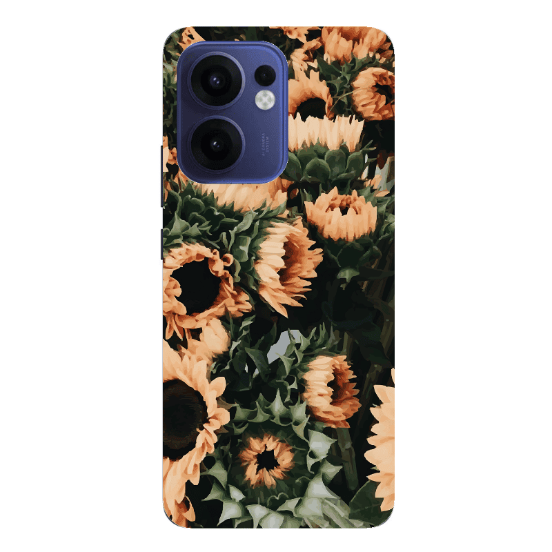 Oppo Reno13 FS Sunflowers Transparent Silicone TPU Θήκη